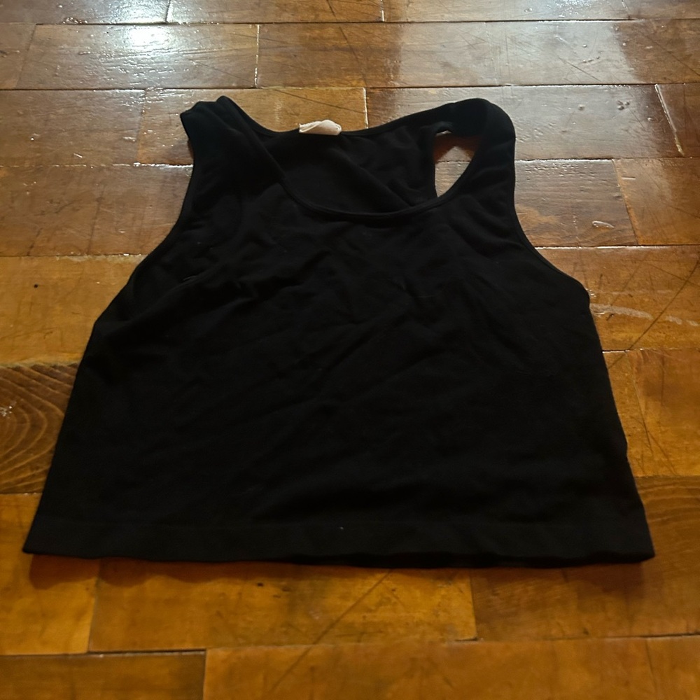 Black Sleeveless Crop Top